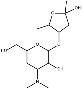 Hexopyranoside, tetrahydro-5-hydroxy-2,5-dimethyl-3-furanyl 3,4-dideoxy-3-(dimethylamino)- Structural