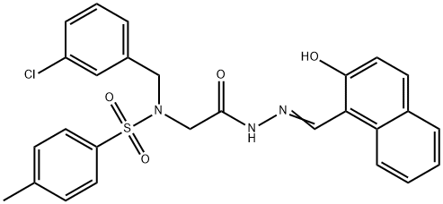 N-(3-chlorobenzyl)-N-(2-{(2E)-2-[(2-hydroxynaphthalen-1-yl)methylidene]hydrazinyl}-2-oxoethyl)-4-methylbenzenesulfonamide (non-preferred name) Structural