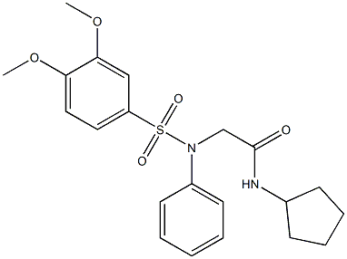 N-cyclopentyl-N~2~-[(3,4-dimethoxyphenyl)sulfonyl]-N~2~-phenylglycinamide Structural