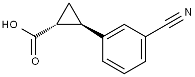 rac-(1R,2R)-2-(3-cyanophenyl)cyclopropane-1-carboxylic acid, trans Structural