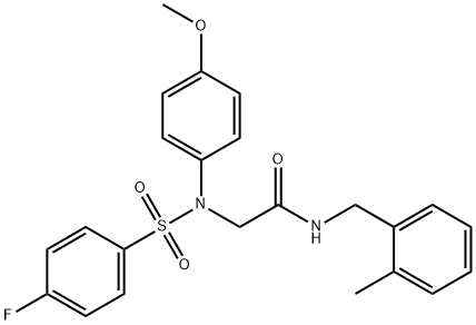 N~2~-[(4-fluorophenyl)sulfonyl]-N~2~-(4-methoxyphenyl)-N-(2-methylbenzyl)glycinamide Structural