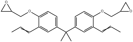 Oxirane, 2,2'-[(1-methylethylidene)bis[[2-(1-propenyl)-4,1-phenylene]oxymethylene]]bis- (9CI) Structural