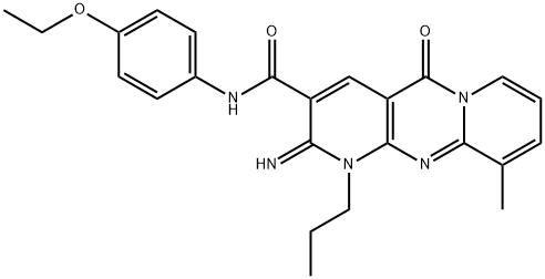 N-(4-ethoxyphenyl)-2-imino-10-methyl-5-oxo-1-propyldipyrido[3,4-c:1',2'-f]pyrimidine-3-carboxamide Structural