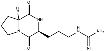 Guanidine, N-[3-[(3S,8aS)-octahydro-1,4-dioxopyrrolo[1,2-a]pyrazin-3-yl]propyl]- Structural
