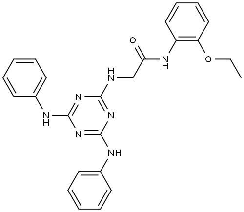 N~2~-[4,6-bis(phenylamino)-1,3,5-triazin-2-yl]-N-(2-ethoxyphenyl)glycinamide Structural