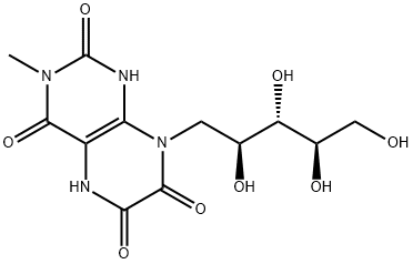 D-Ribitol,  1-deoxy-1-(1,3,4,5,6,7-hexahydro-3-methyl-2,4,6,7-tetraoxo-8(2H)-pteridinyl)-  (9CI) Structural