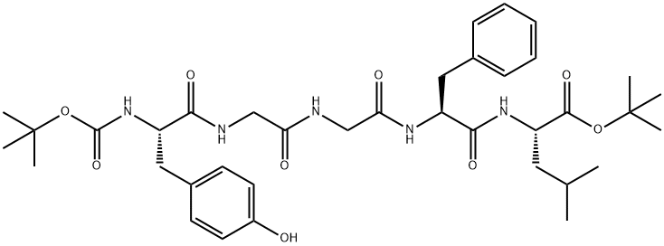 L-Leucine, N-[(1,1-dimethylethoxy)carbonyl]-L-tyrosylglycylglycyl-L-phenylalanyl-, 1,1-dimethylethyl ester (9CI) Structural