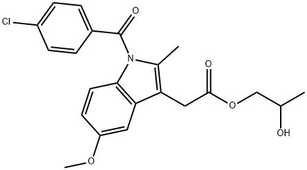 1H-Indole-3-acetic acid, 1-(4-chlorobenzoyl)-5-methoxy-2-methyl-, 2-hydroxypropyl ester Structural