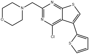 Thieno[2,3-d]pyrimidine, 4-chloro-2-(4-morpholinylmethyl)-5-(2-thienyl)- Structural