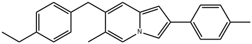 Indolizine, 7-[(4-ethylphenyl)methyl]-6-methyl-2-(4-methylphenyl)- Structural