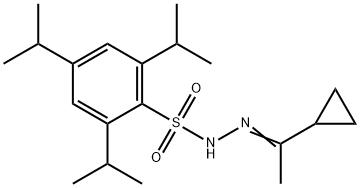 Benzenesulfonic acid, 2,4,6-tris(1-methylethyl)-, 2-(1-cyclopropylethylidene)hydrazide Structural