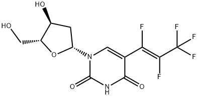 Uridine, 2'-deoxy-5-[(1E)-1,2,3,3,3-pentafluoro-1-propenyl]- (9CI) Structural