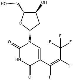 Uridine, 2'-deoxy-5-[(1Z)-1,2,3,3,3-pentafluoro-1-propenyl]- (9CI) Structural