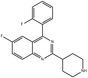 Quinazoline, 6-fluoro-4-(2-fluorophenyl)-2-(4-piperidinyl)- Structural