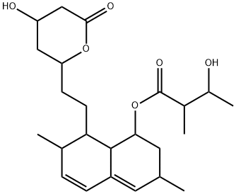Butanoic acid, 3-hydroxy-2-methyl-, 1,2,3,7,8,8a-hexahydro-3,7-dimethyl-8-[2-(tetrahydro-4-hydroxy-6-oxo-2H-pyran-2-yl)ethyl]-1-naphthalenyl ester Structural