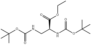 L-Alanine, N-[(1,1-dimethylethoxy)carbonyl]-3-[[(1,1-dimethylethoxy)carbonyl]amino]-, ethyl ester Structural