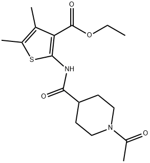 ethyl 2-(1-acetylpiperidine-4-carboxamido)-4,5-dimethylthiophene-3-carboxylate Structural