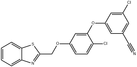 Benzonitrile, 3-[5-(2-benzothiazolylmethoxy)-2-chlorophenoxy]-5-chloro- Structural