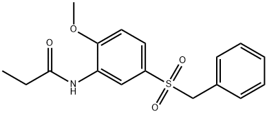 Propanamide, N-[2-methoxy-5-[(phenylmethyl)sulfonyl]phenyl]- Structural