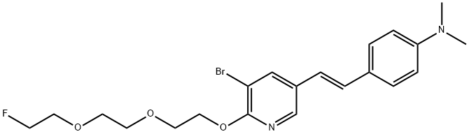 Benzenamine, 4-[(1E)-2-[5-bromo-6-[2-[2-(2-fluoroethoxy)ethoxy]ethoxy]-3-pyridinyl]ethenyl]-N,N-dimethyl- Structural