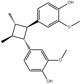 Phenol, 4,4'-[(1R,2R,3S,4S)-3,4-dimethyl-1,2-cyclobutanediyl]bis[2-methoxy- Structural