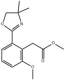 Benzeneacetic acid, 2-(4,5-dihydro-4,4-dimethyl-2-oxazolyl)-6-methoxy-, methyl ester Structural