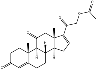 Pregna-4,16-diene-3,11,20-trione, 21-hydroxy-, acetate (6CI,7CI) Structural