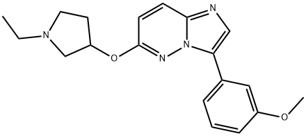 Imidazo[1,2-b]pyridazine, 6-[(1-ethyl-3-pyrrolidinyl)oxy]-3-(3-methoxyphenyl)- Structural