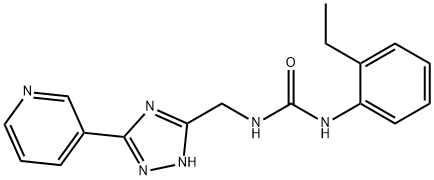 Urea, N-(2-ethylphenyl)-N'-[[3-(3-pyridinyl)-1H-1,2,4-triazol-5-yl]methyl]- Structural