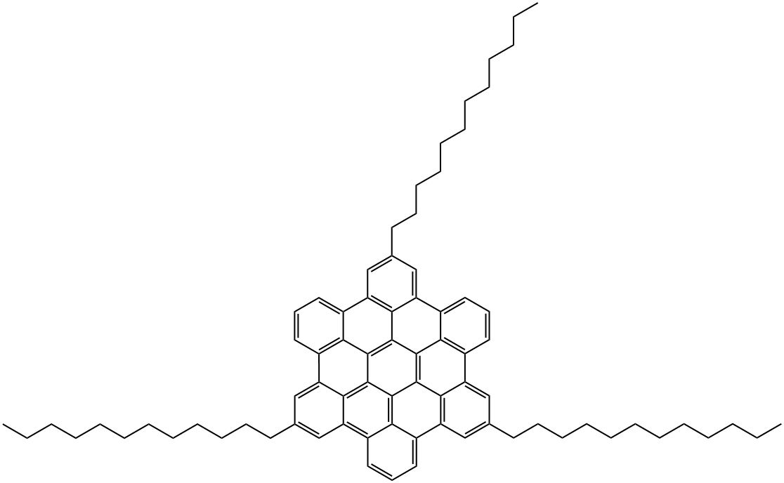 Hexabenzo[bc,ef,hi,kl,no,qr]coronene, 2,8,14-tridodecyl- Structural