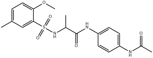 N-[4-(acetylamino)phenyl]-N~2~-[(2-methoxy-5-methylphenyl)sulfonyl]alaninamide Structural