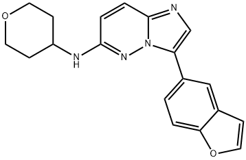 Imidazo[1,2-b]pyridazin-6-amine, 3-(5-benzofuranyl)-N-(tetrahydro-2H-pyran-4-yl)- Structural