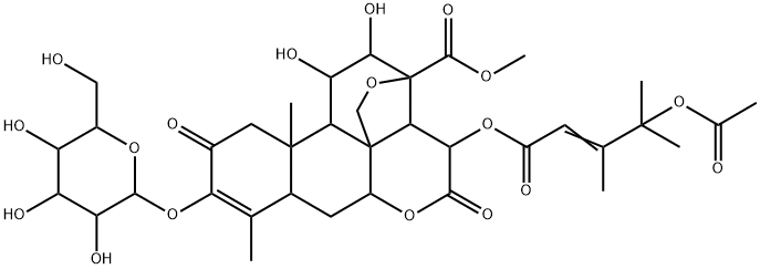 Picras-3-en-21-oicacid,15-[[(2E)-4-(acetyloxy)-3,4-dimethyl-1-oxo-2-pentenyl]oxy]-13,20-epoxy-3-(b-D-glucopyranosyloxy)-11,12-dihydroxy-2,16-dioxo-,methyl ester, (11b,12a,15b)- (9CI)