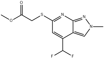 Acetic acid, 2-[[4-(difluoromethyl)-2-methyl-2H-pyrazolo[3,4-b]pyridin-6-yl]thio]-, methyl ester Structural