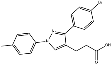 JR-6887, 3-(3-(4-Bromophenyl)-1-p-tolyl-1H-pyrazol-4-yl)propanoic acid, 97% Structural