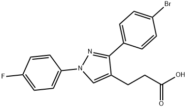 JR-6890, 3-(3-(4-Bromophenyl)-1-(4-fluorophenyl)-1H-pyrazol-4-yl)propanoic acid, 97% Structural
