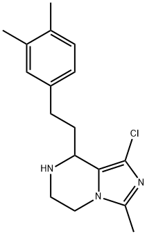 Imidazo[1,5-a]pyrazine, 1-chloro-8-[2-(3,4-dimethylphenyl)ethyl]-5,6,7,8-tetrahydro-3-methyl- Structural