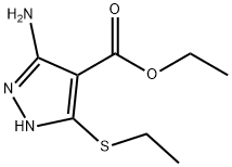 1H-Pyrazole-4-carboxylic acid, 3-amino-5-(ethylthio)-, ethyl ester Structural Picture