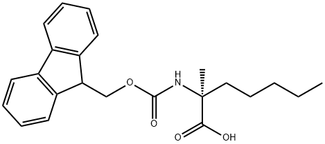 Heptanoic acid, 2-[[(9H-fluoren-9-ylmethoxy)carbonyl]amino]-2-methyl-, (2S)- Structural