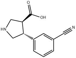 3-Pyrrolidinecarboxylic acid, 4-(3-cyanophenyl)-, (3S,4R)-