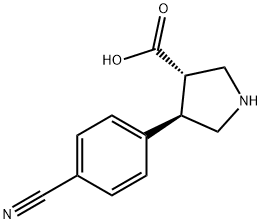 3-Pyrrolidinecarboxylic acid, 4-(4-cyanophenyl)-, (3S,4R)-