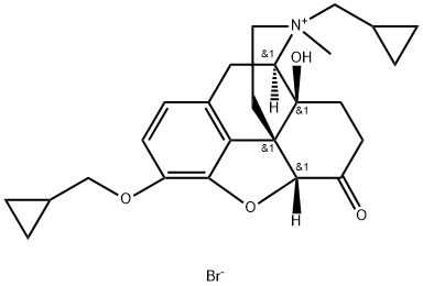 Morphinanium, 3-(cyclopropylmethoxy)-17-(cyclopropylmethyl)-4,5-epoxy-14-hydroxy-17-methyl-6-oxo-, bromide (1:1), (5α)- Structural