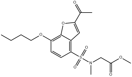 Glycine, N-[(2-acetyl-7-butoxy-4-benzofuranyl)sulfonyl]-N-methyl-, methyl ester Structural