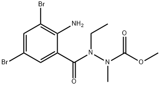 Hydrazinecarboxylic acid, 2-(2-amino-3,5-dibromobenzoyl)-2-ethyl-1-methyl-, methyl ester Structural