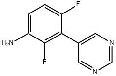 Benzenamine, 2,4-difluoro-3-(5-pyrimidinyl)- Structural