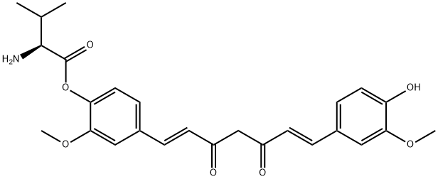 L-Valine, 4-[(1E,6E)-7-(4-hydroxy-3-methoxyphenyl)-3,5-dioxo-1,6-heptadien-1-yl]-2-methoxyphenyl ester Structural