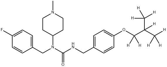 Urea, N-[(4-fluorophenyl)methyl]-N-(1-methyl-4-piperidinyl)-N'-[[4-[2-(methyl-d3)propoxy-1,1,2,3,3,3-d6]phenyl]methyl]- Structural