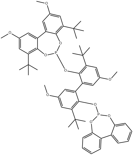 Dibenzo[d,f][1,3,2]dioxaphosphepin, 6-[[2'-(dibenzo[d,f][1,3,2]dioxaphosphepin-6-yloxy)-3,3'-bis(1,1-dimethylethyl)-5,5'-dimethoxy[1,1'-biphenyl]-2-yl]oxy]-4,8-bis(1,1-dimethylethyl)-2,10-dimethoxy- Structural