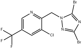 Pyridine, 3-chloro-2-[(3,5-dibromo-1H-1,2,4-triazol-1-yl)methyl]-5-(trifluoromethyl)- Structural