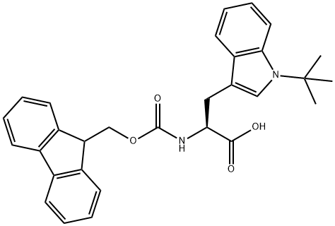 L-Tryptophan, 1-(1,1-dimethylethyl)-N-[(9H-fluoren-9-ylmethoxy)carbonyl]- Structural